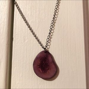 Purple Geode Pendant Necklace